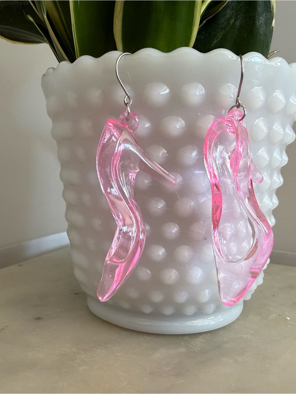 Pink High Heel Dangle Earrings - Women Jewelry